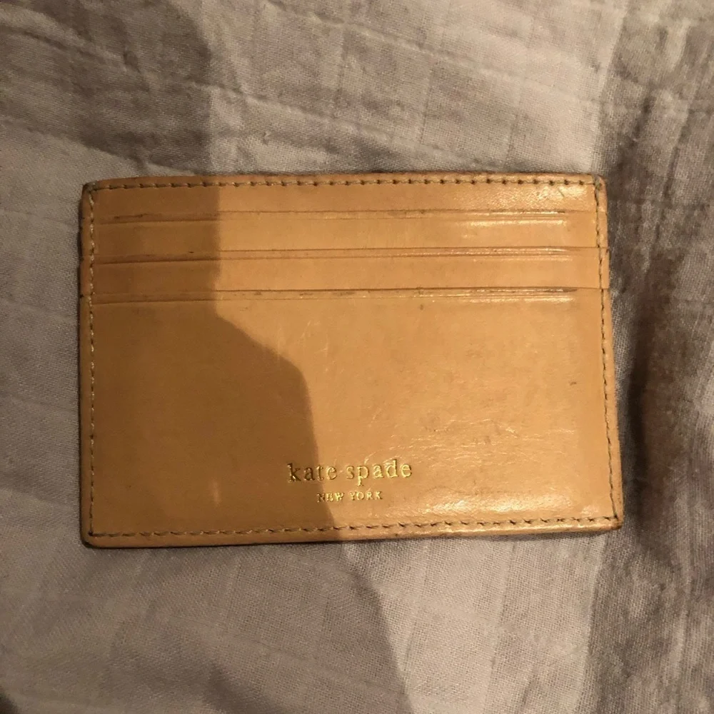Kate spade card case black leather